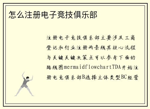 怎么注册电子竞技俱乐部